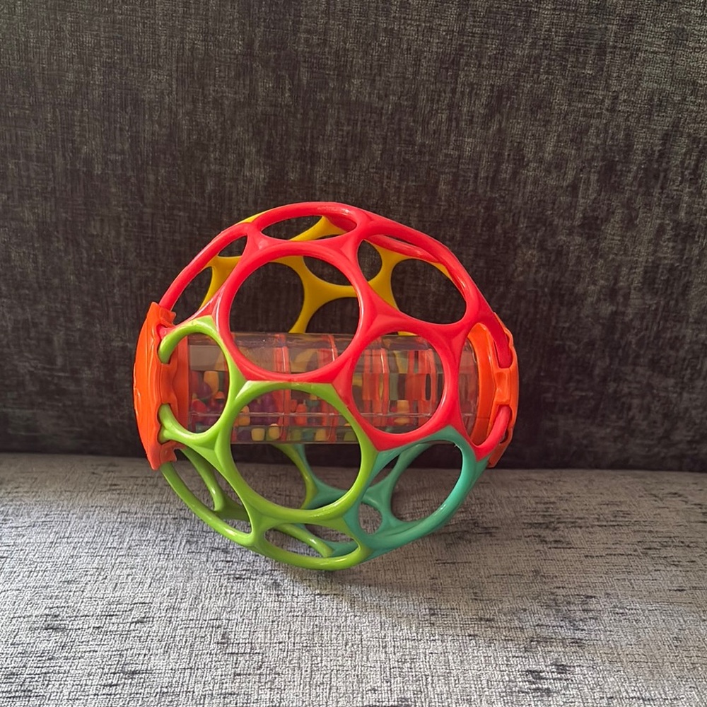 Red and Yellow Learning Toy Ball with Easy-Grip Design